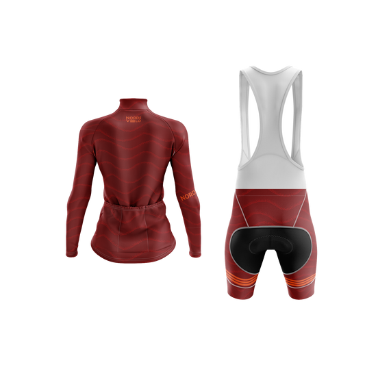 Nordvelo Wavey Women Long Sleeve Kit - Brick rear